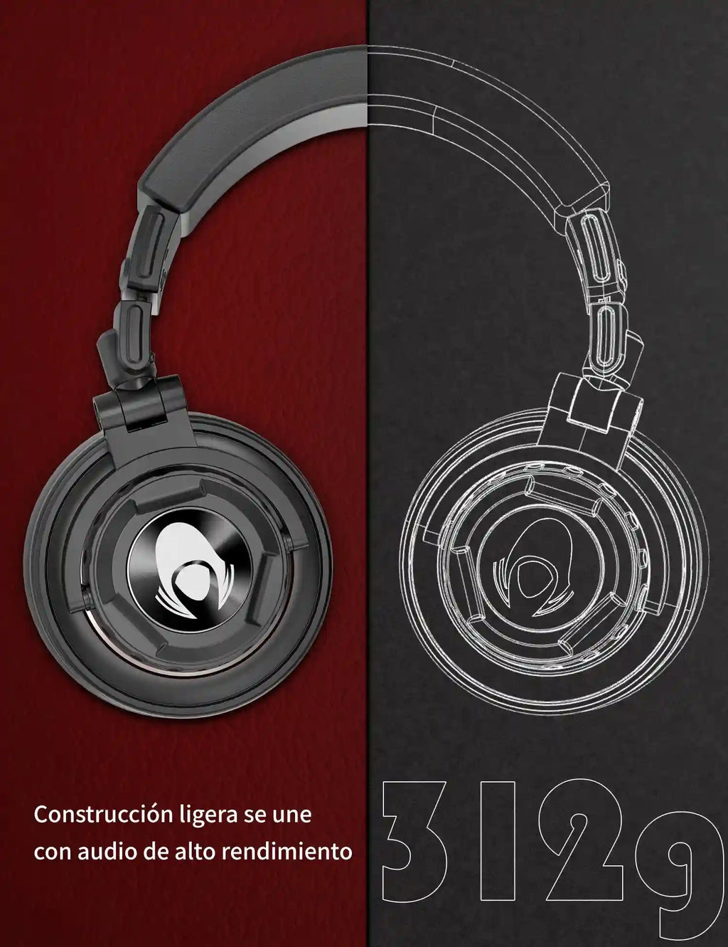 Studio Monitor Over-Ear Headphones - Detachable Cord Ti660x Tidesmit