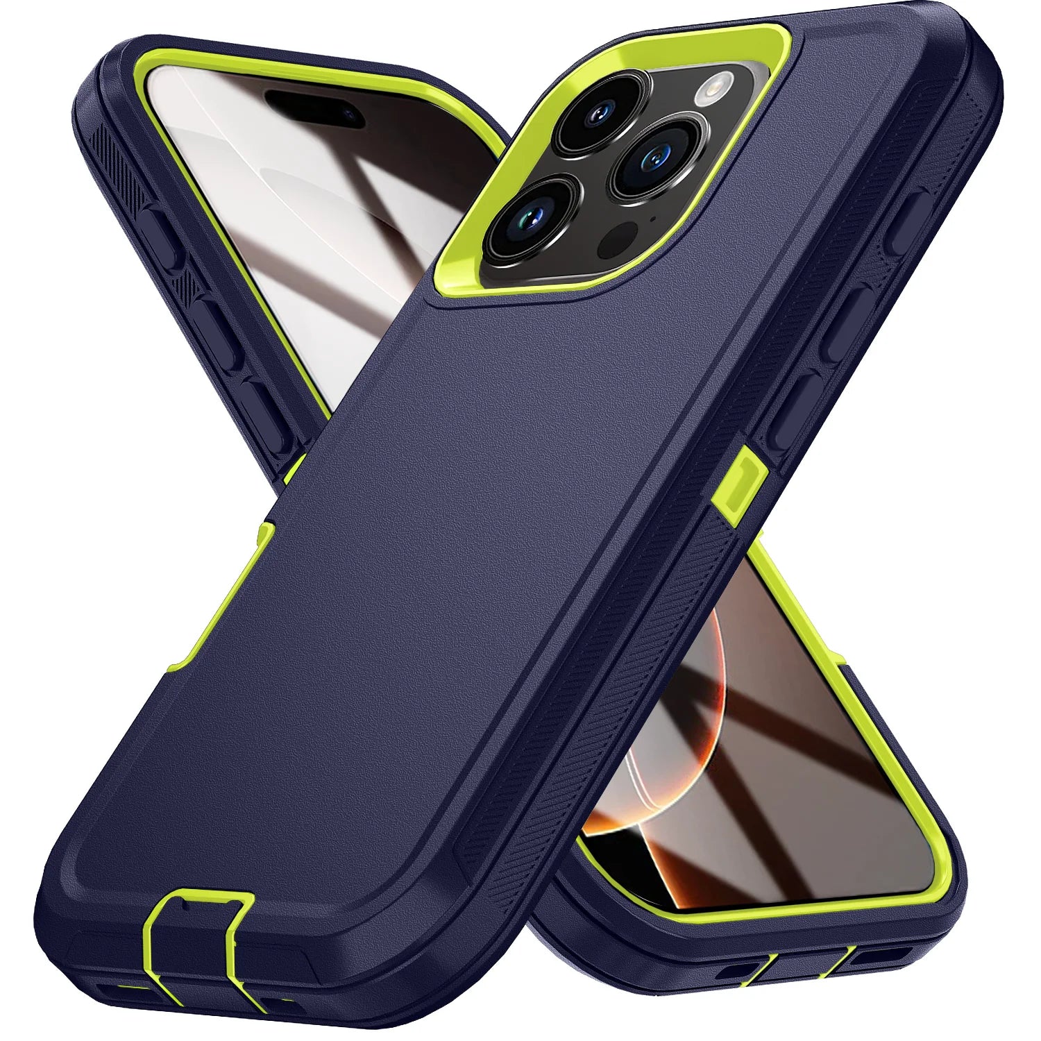 iPhone 17 Pro Max Shockproof Case with Integrated Kickstand - Tidesmit Dark Purple-Green Tidesmit