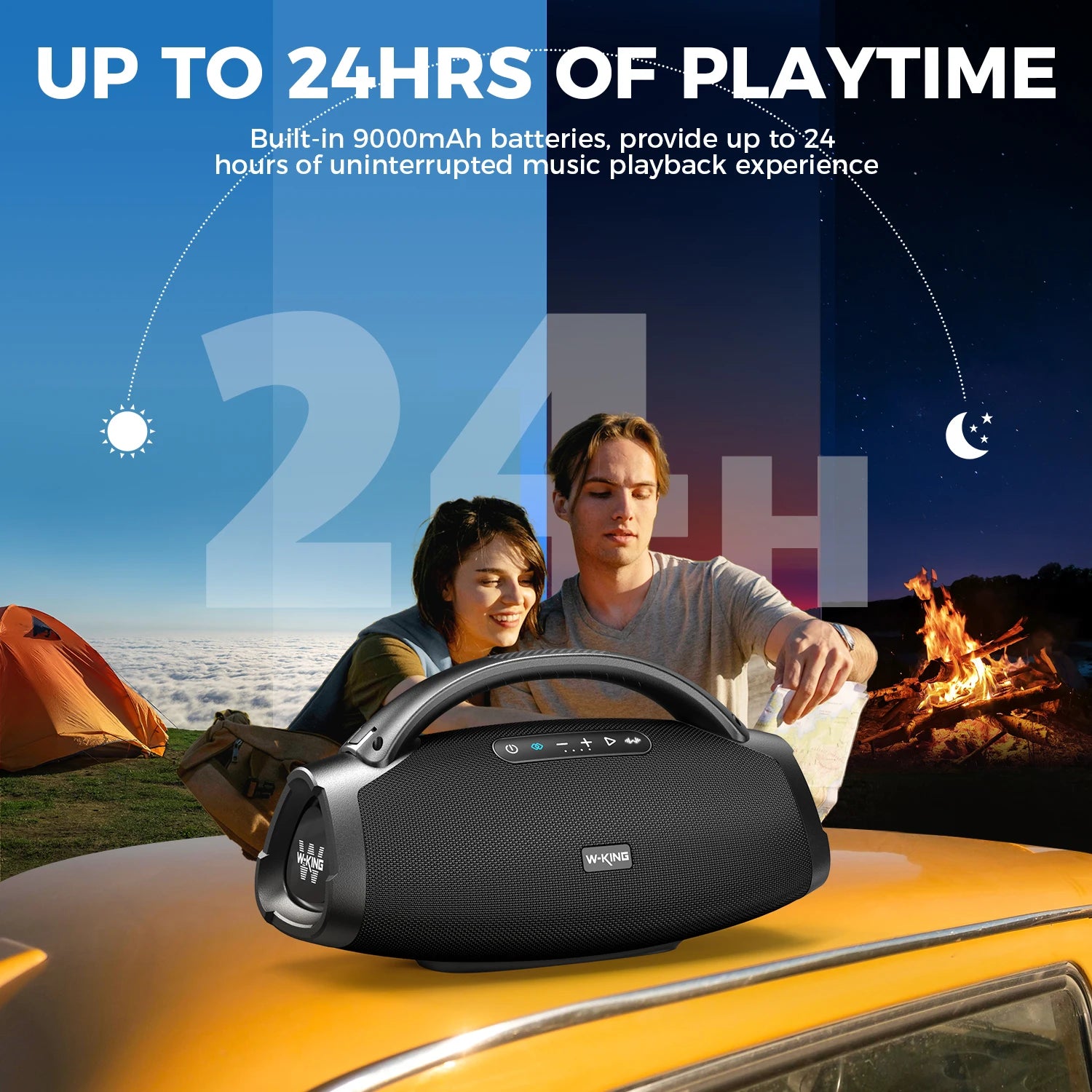W-KING X20 Portable Bluetooth Speakers, 200W RMS Massive Bass Party Boombox IPX7 Waterproof Speaker Large, Loud Outdoor Boombox