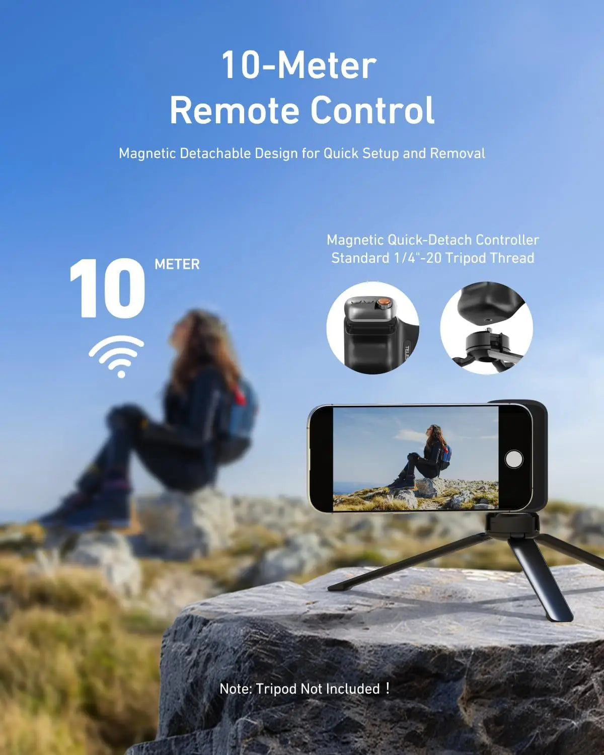 Magnetic Phone Camera Grip with LED Selfie Light for Smartphone Content Tidesmit