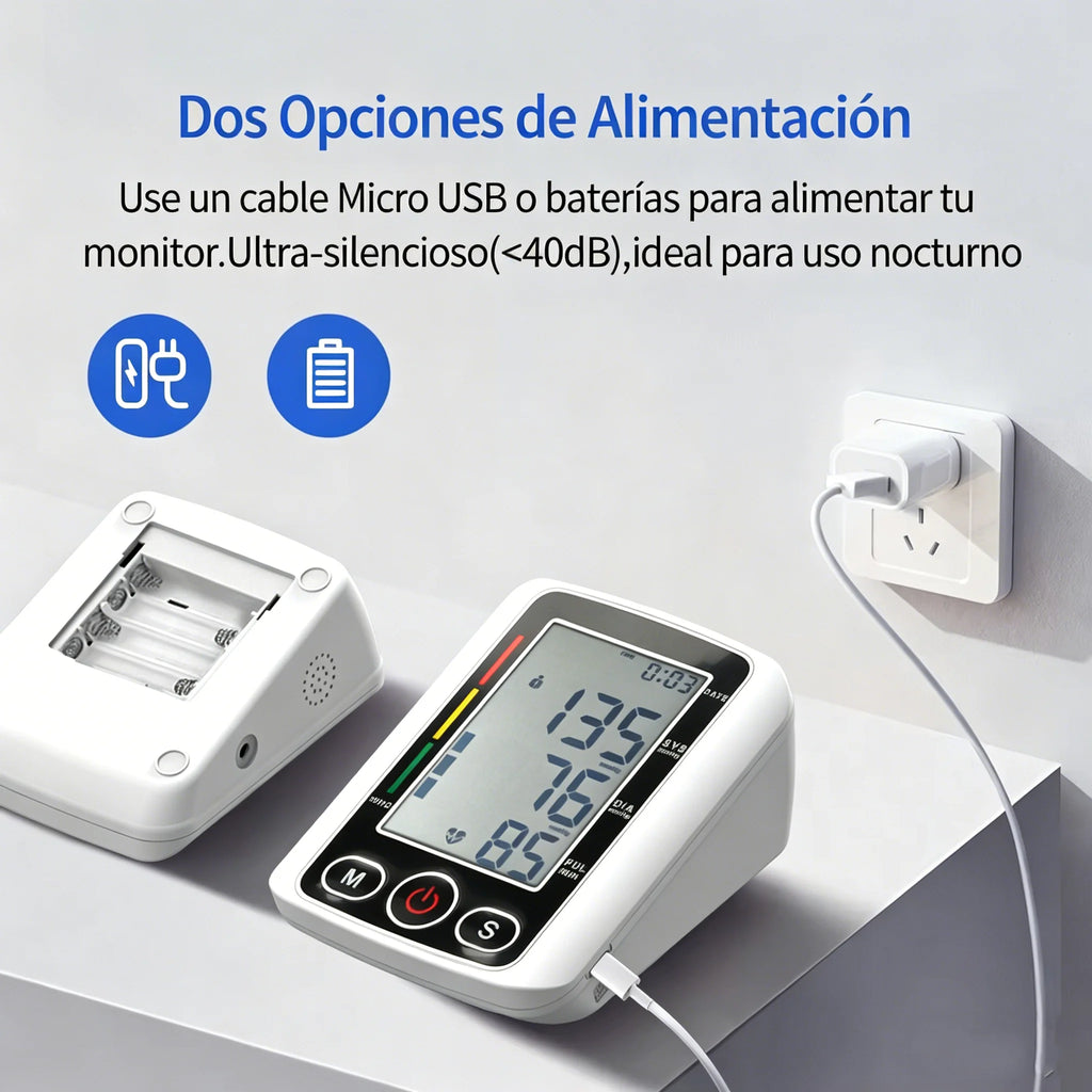 Spanish Voice Arm Automatic Blood Pressure Monitor BP Sphygmomanometer Pressure Meter Tonometer for Measuring Arterial Pressure