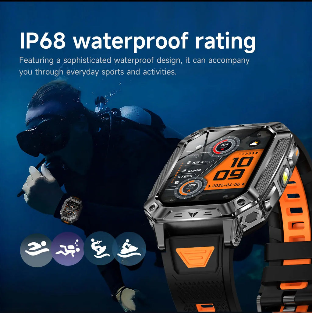 YLL-AK86 Outdoor Sport for Smart Watch Fitness Tracker Sleep Tracker IP67 AMOLED Screen Heart Rate Monitor Magnetic Charging