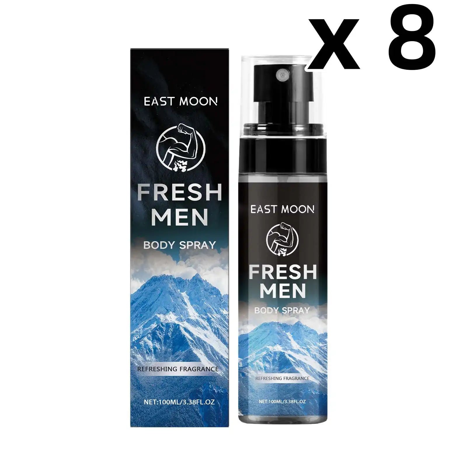 Tidesmit East Moon Sandalwood deodorant spray for men, a long-lasting fragrance that reduces underarm sweat and odor.
