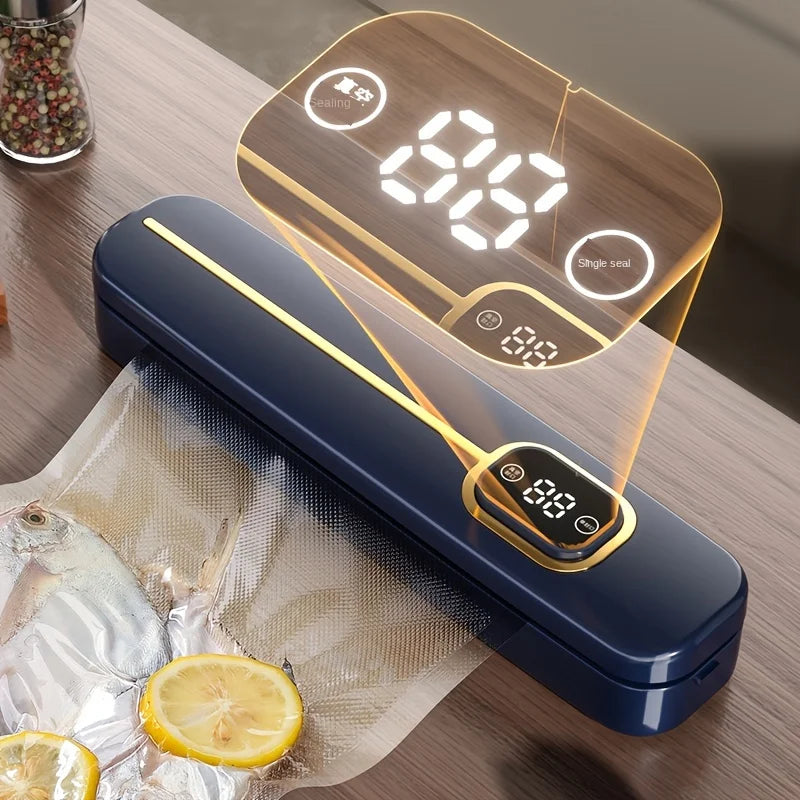 Automatic Vacuum Sealer Machine for Food Preservation Dry Wet Mode Vacuum Packer with 10pcs Bags Free Kitchen Sealing System