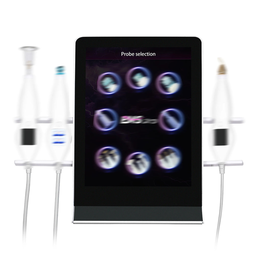 Professional ozone plasma facial machine with touchscreen display and multiple beauty treatment probes for skin care.