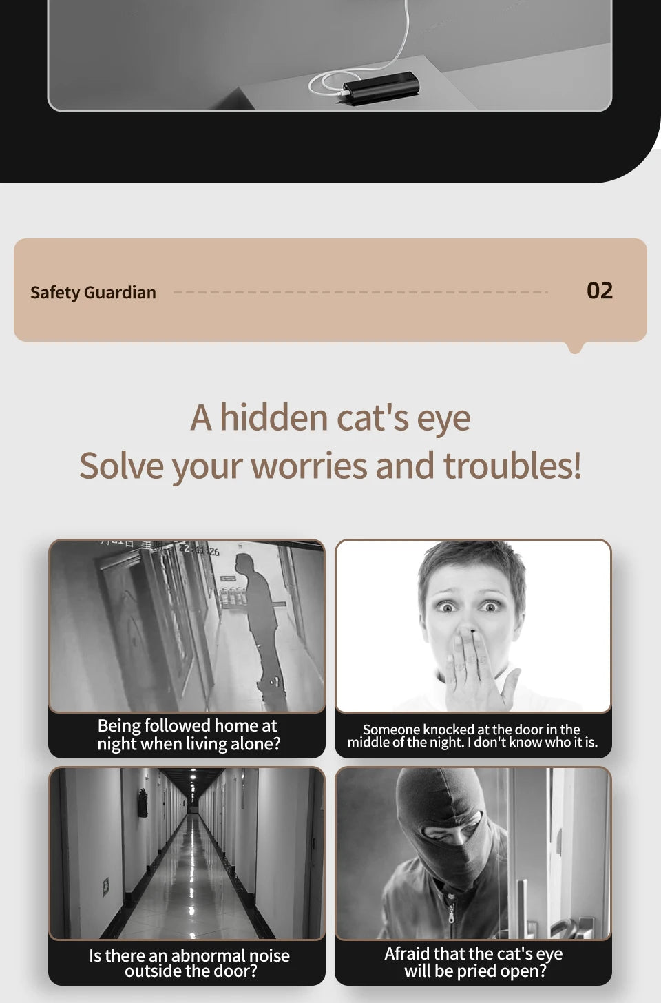 WiFi Digital Door Peephole Camera 4.3Inch Tuya Smart LIfe Eye Cat Human Detection 3MP 120°Angle Night Vision Hidden Video Viewer