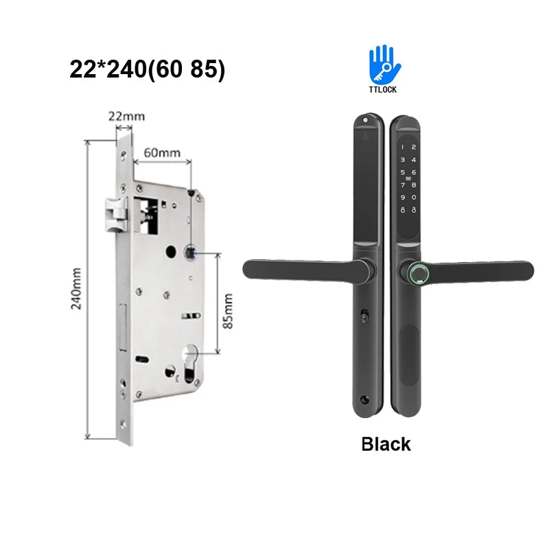 Slim 2.8CM Waterproof Sliding Door Smart Lock Fingerprint Password IC Card Key Compatibility TTlock App & Alexa Biometric Header