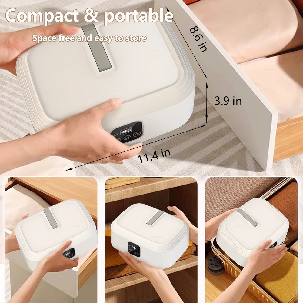 Tidesmit portable electric clothes dryer with remote control and folding rack for compact travel laundry drying