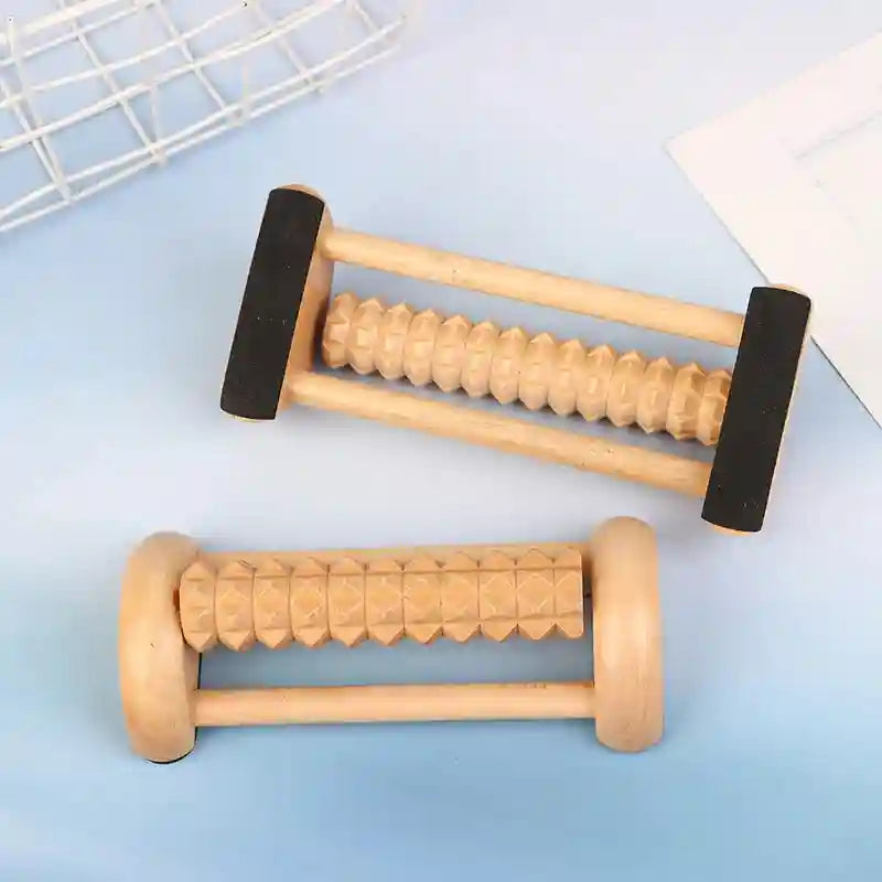 Wooden Foot Massager Roller | Deep Tissue Reflexology Tool Massage Roller Tidesmit