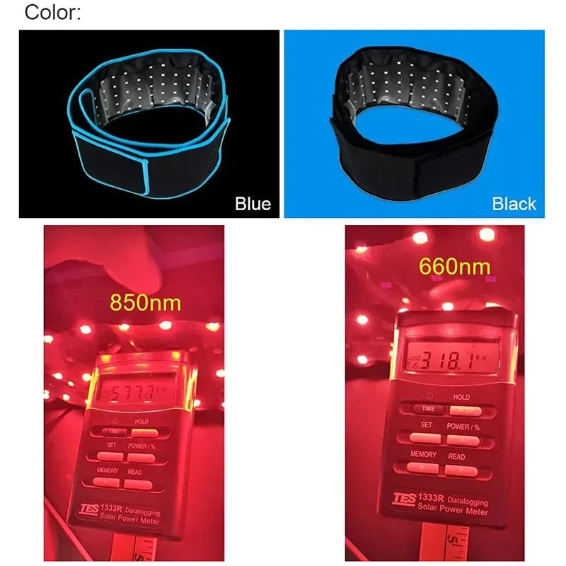 LED Phototherapy Massage Belt Red Light Hot Compress 850nm 660nm Body Shaping Weight Loss And Relaxation Back Pain Relief