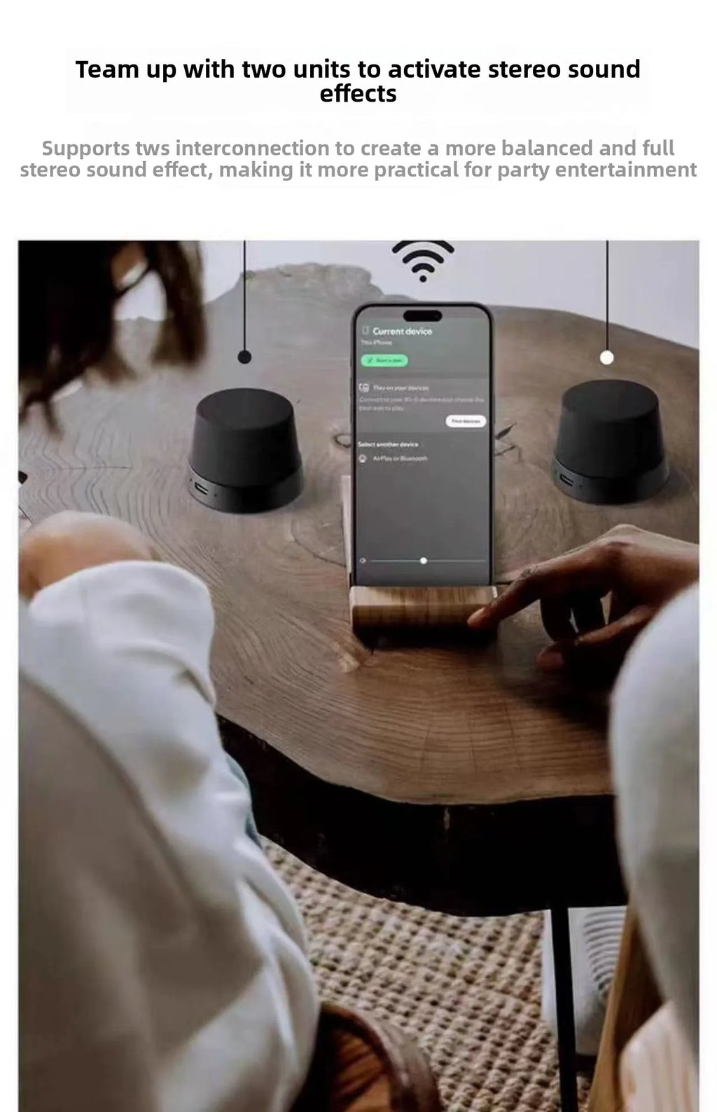 Waterproof Mini Sound Portable Magnetic Speaker White Noise Machine Tws Connected Speaker With Magnetic Phone Stand