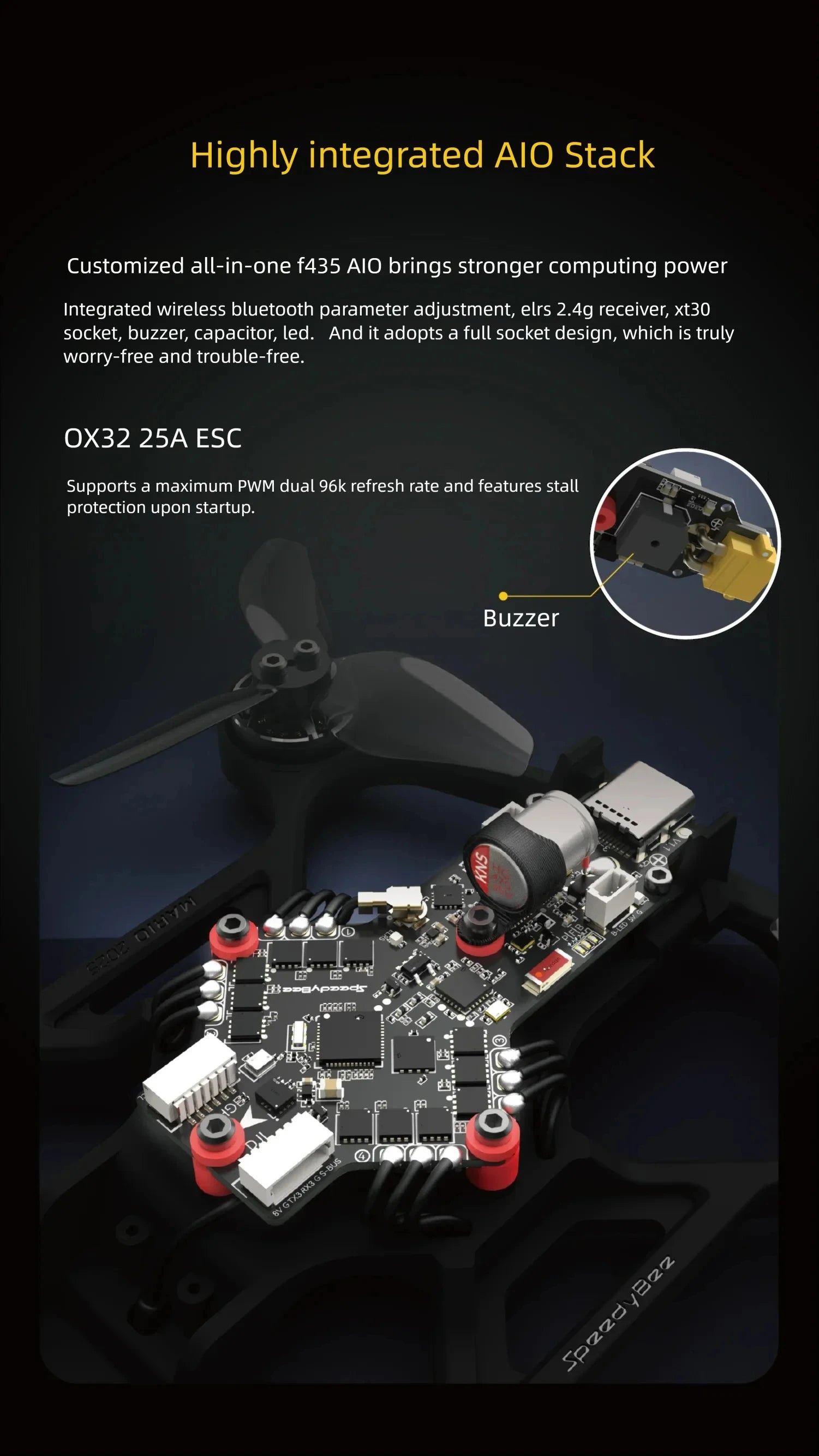 SpeedyBee Mario Mini 2.5 Inch O4 FPV Drone | HD Freestyle Racing Kit Tidesmit