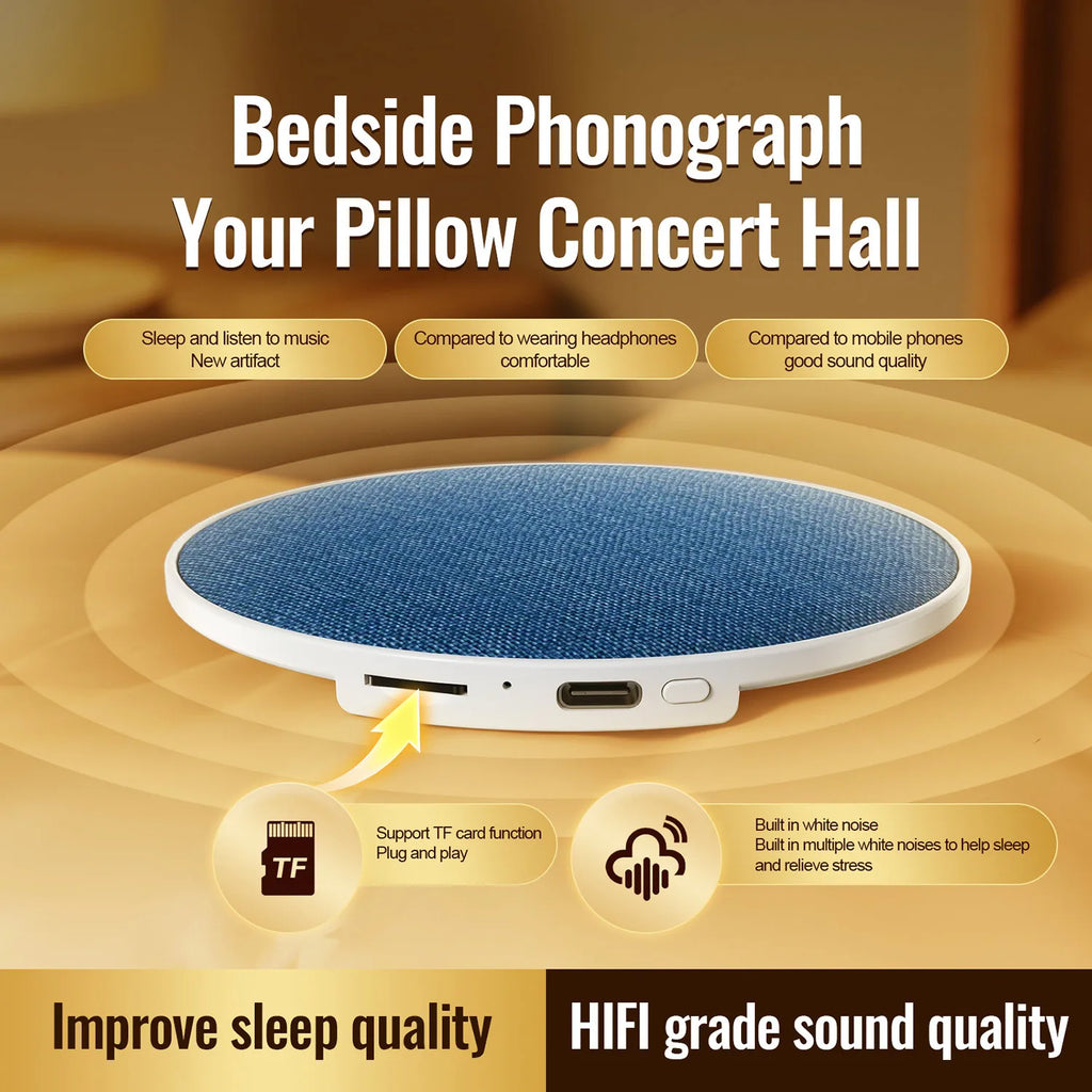 New Under Pillow Sleep Speaker Ultra Slim HiFi Noise Reduction Bone Conduction Sound Machine for Deep Sleep Relaxation 2026