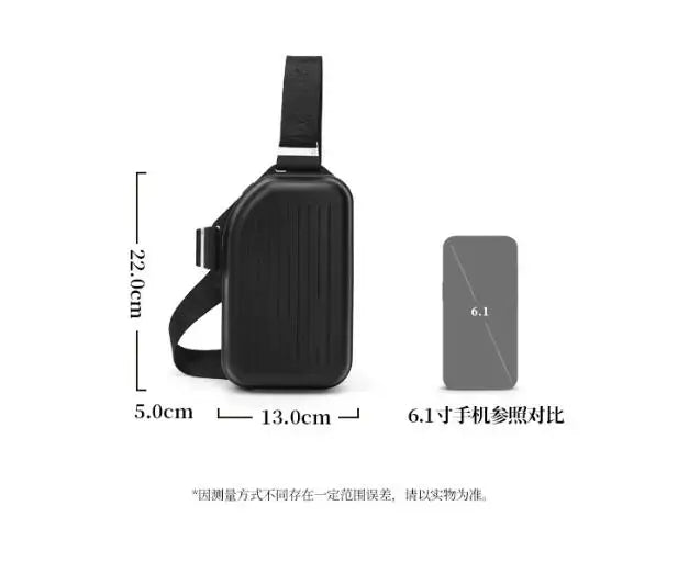 Chest Bag Unisex PC Material Hard Shell Fashionable Casual Travel Crossbody Bag Shoulder Bag Mini