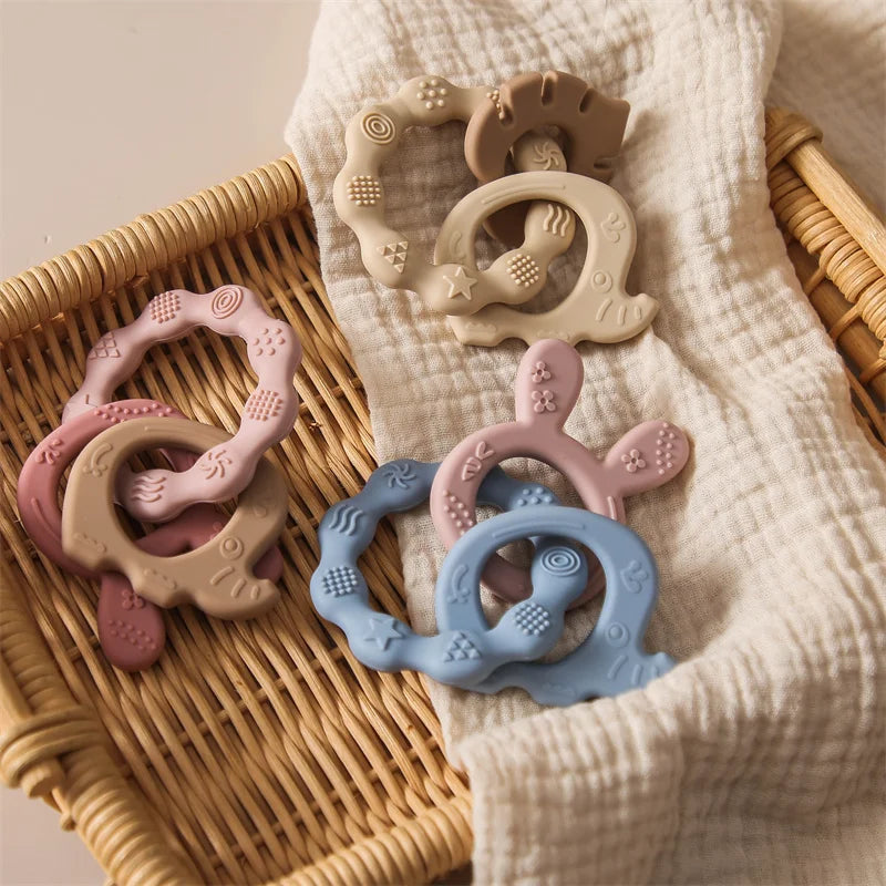 Baby Silicone Rabbit Bracelet Teether Toys BPA Free Nursing Teething Toys Food Grade Silicone Newborn Teething Toys Baby Gift