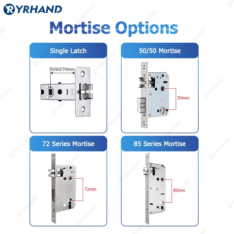 YRHAND Tuya Wifi fechadura eletronica digital Smart Door Lock With Biometric Camera Fingerprint Smart Card Password For home