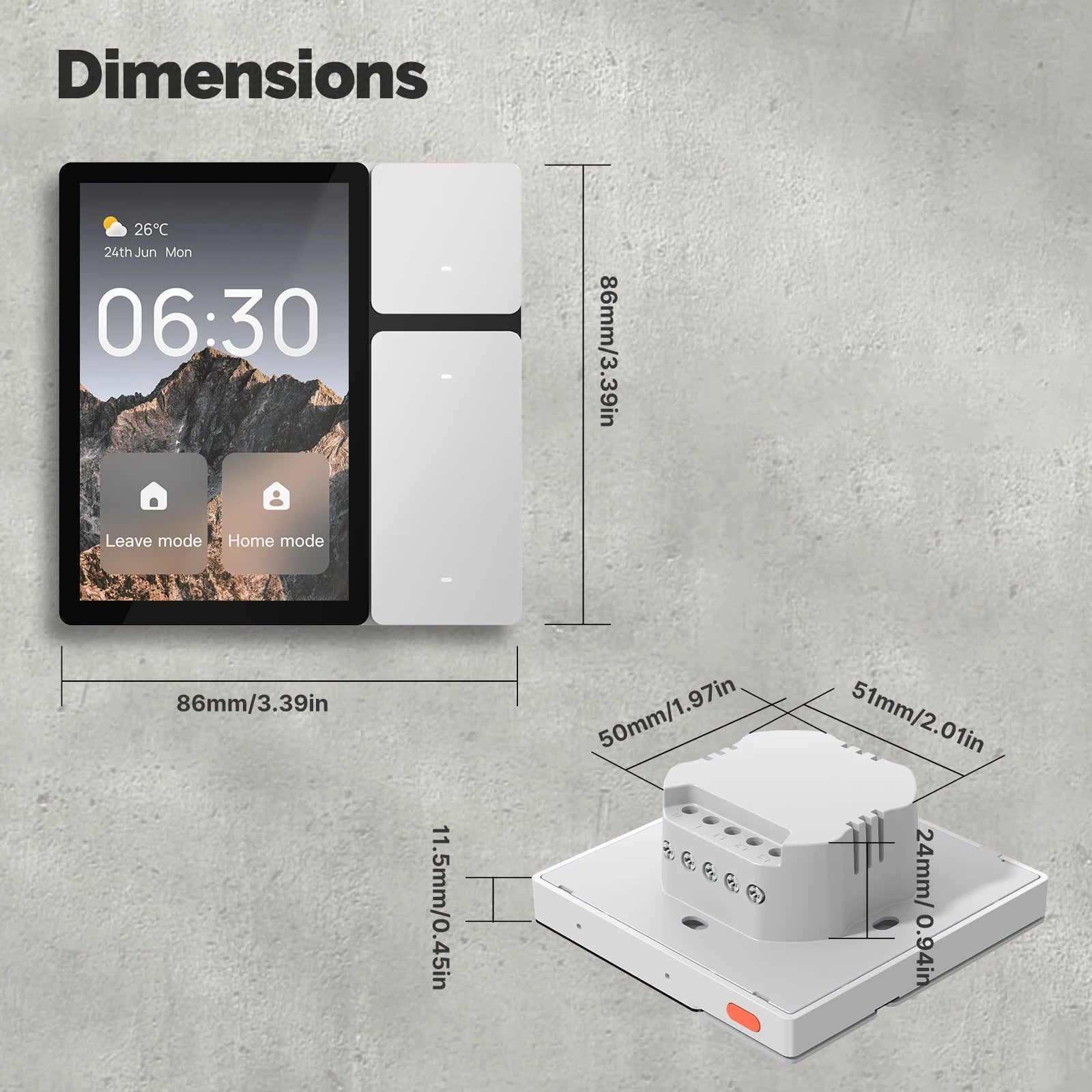 Smart Home Control Panel 3.5 Inch Touch Screen Wi-Fi Hub (EU Standard) Tidesmit