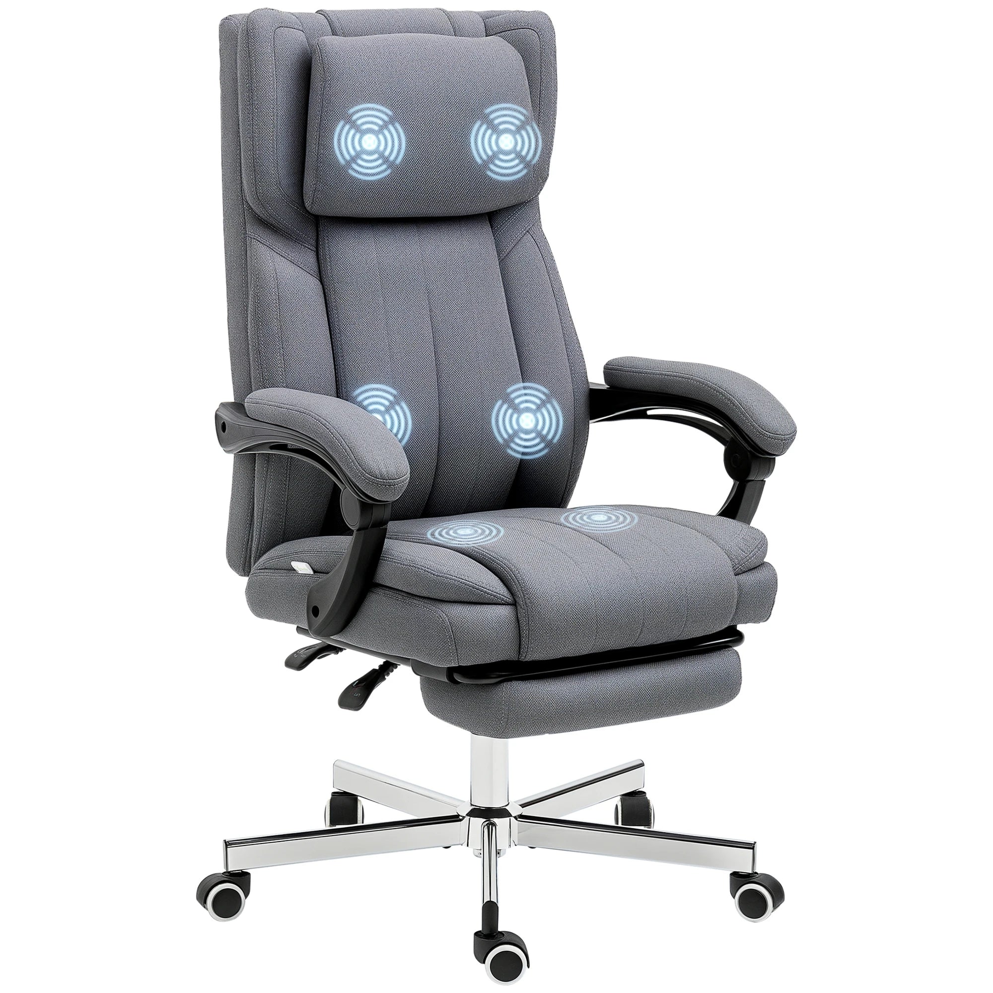Silla de Oficina con Masaje Reclinable y Giratoria - Gris Tidesmit Massage Chairs Tidesmit