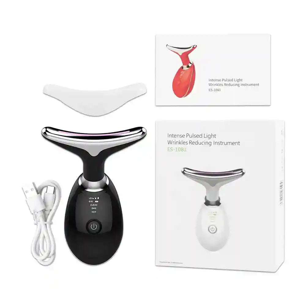 Face and Neck Lift LED Device for Skin Tightening - Tidesmit Eye Massage Instrument Black with Box Tidesmit