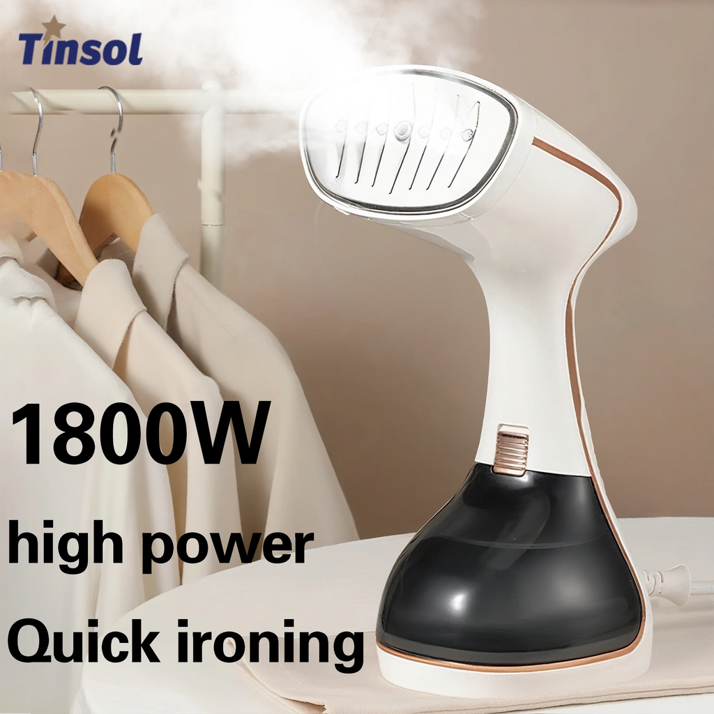 Tidesmit 1800W handheld garment steamer with touch screen, 15-second fast preheat and 320ml tank for home laundry