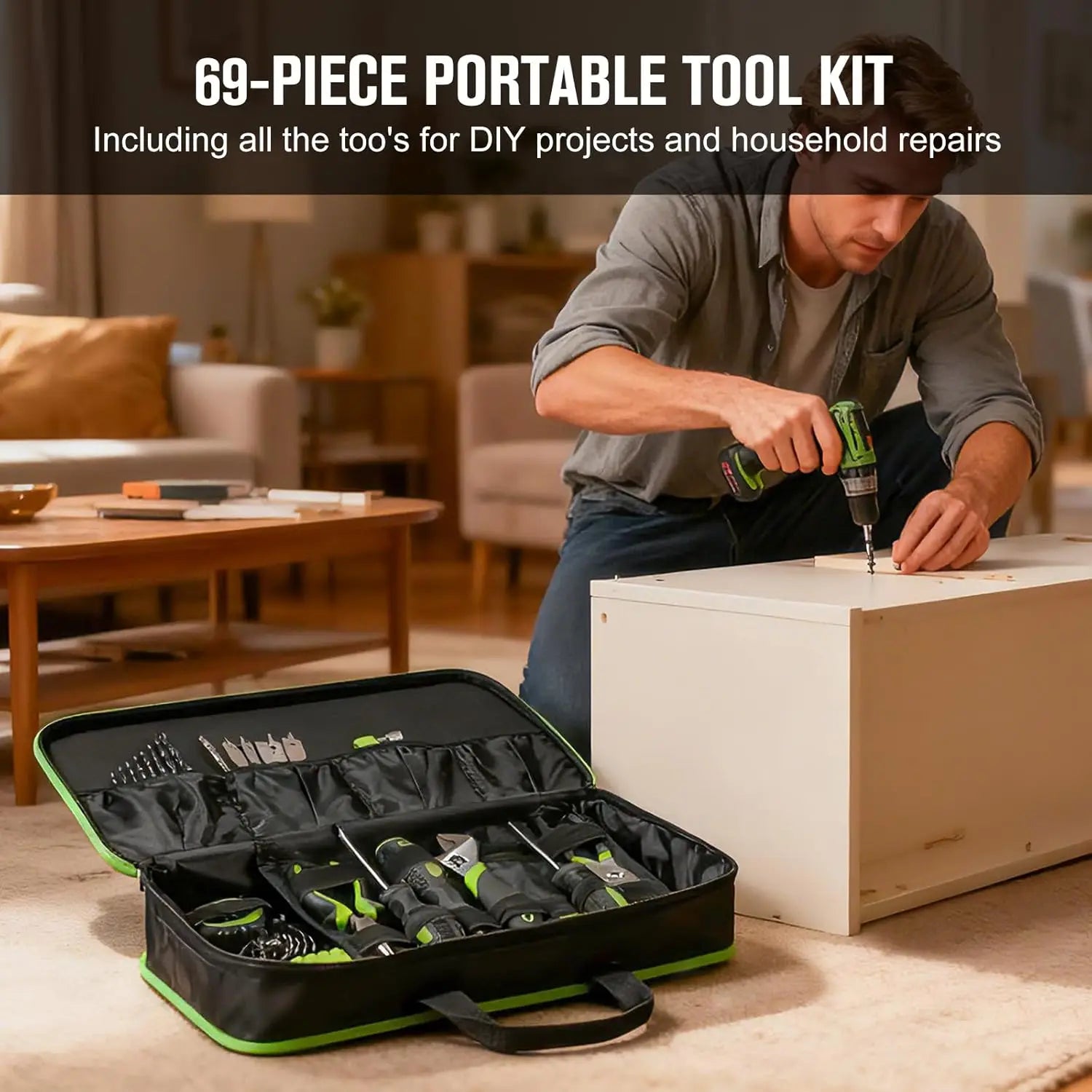 GALAX PRO 70Pcs Tool Kit, Durable Carbon Steel Tool Set with Storage Bag for DIY, Home, Garage, Car, and Hobbies