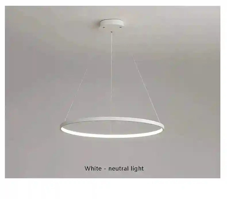 Modern LED Ring Light – Minimalist Dimmable Chandelier for Studio Tidesmit