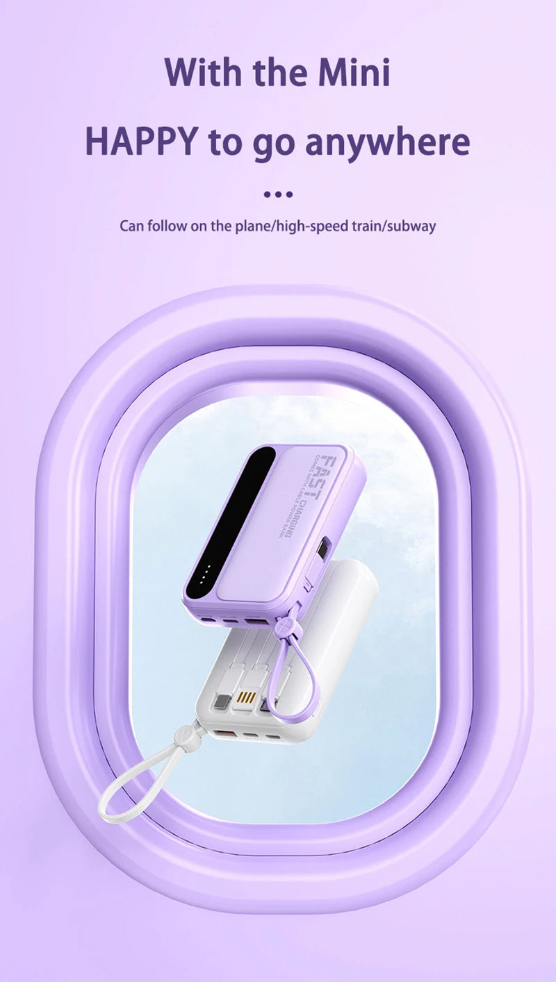 Portable Power Bank with Built-in Cables - Fast Charging 50000mAh Tidesmit