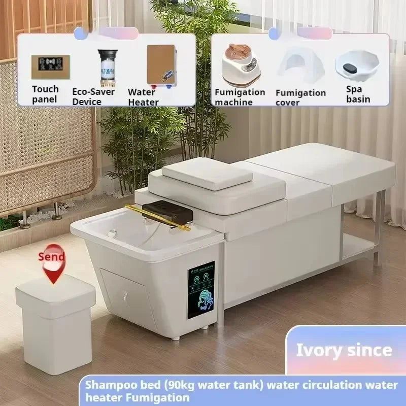 Head Spa Shampoo Chair with Water Tank - Reclining Salon Wellness Bed Massage Chairs STYLE5 Tidesmit