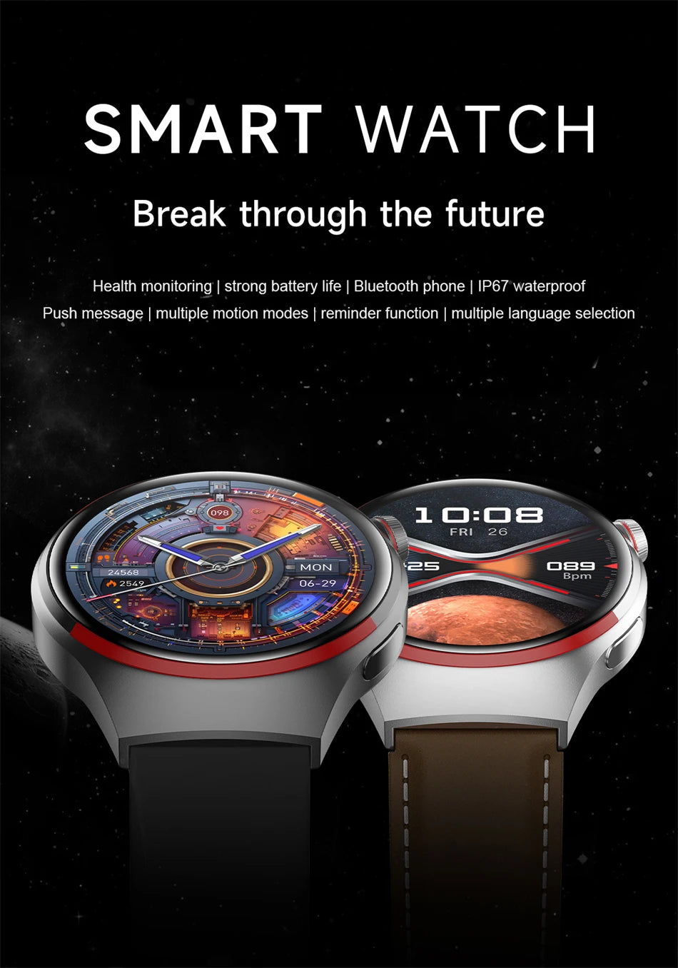 For WATCH 4 PRO Smart Watch Men Space Exploration Edition Bluetooth Call GPS NFC Heart Rate Sports SmartWatch 2026 New