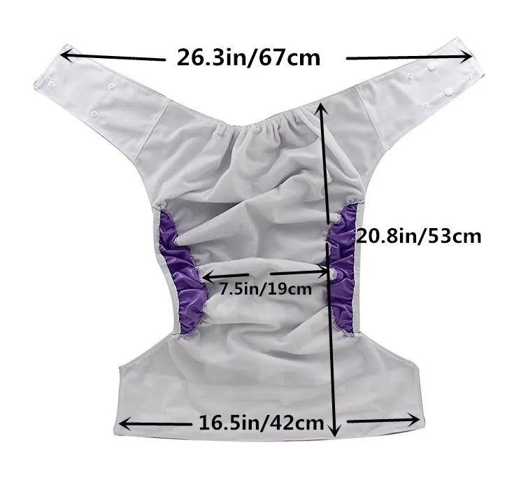 [Sigzagor]1 Teen Adult Cloth Diaper Nappy Pocket Incontinence Waterproof Reusable Leg Gussets Insert ABDL Age Play Costumes