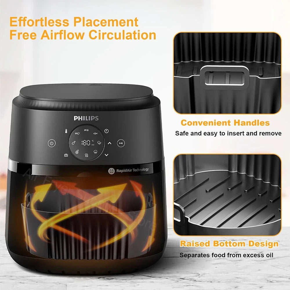 19cm Air Fryer Mold for Philips NA229 Reusable Silicone Baking Liners for Philips 4.2L Airfryer Series 2000 Kitchen Accessories