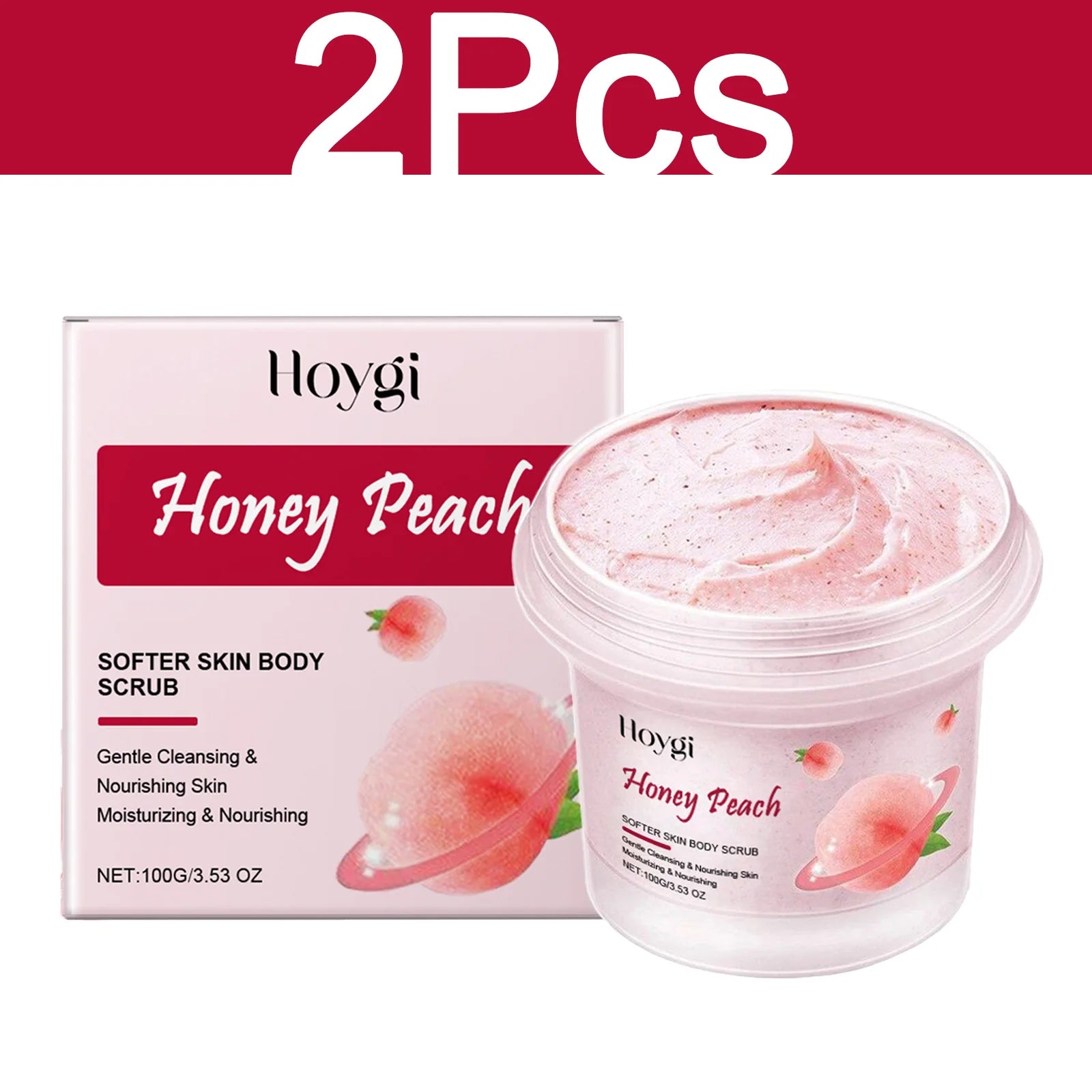 Peach Body Scrub - Professional Smoothing Skin Exfoliator (100g) Scrubs Treatments 2 Pcs Tidesmit