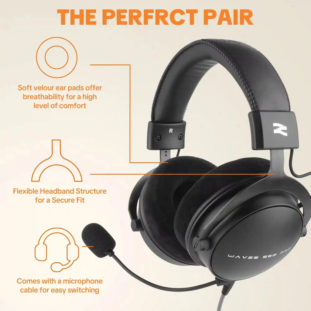 Over-Ear Headphones with Active Noise Cancellation & Mic - W550X Tidesmit