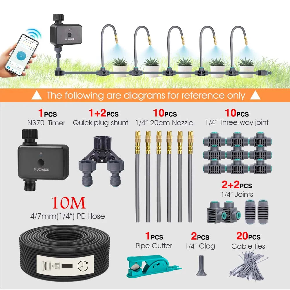 New 5G Dual-band WiFi Smart Garden Timer Irrigation Kit Remote APP Custom Horticulture Mist Cooling System IP55 Life waterproof