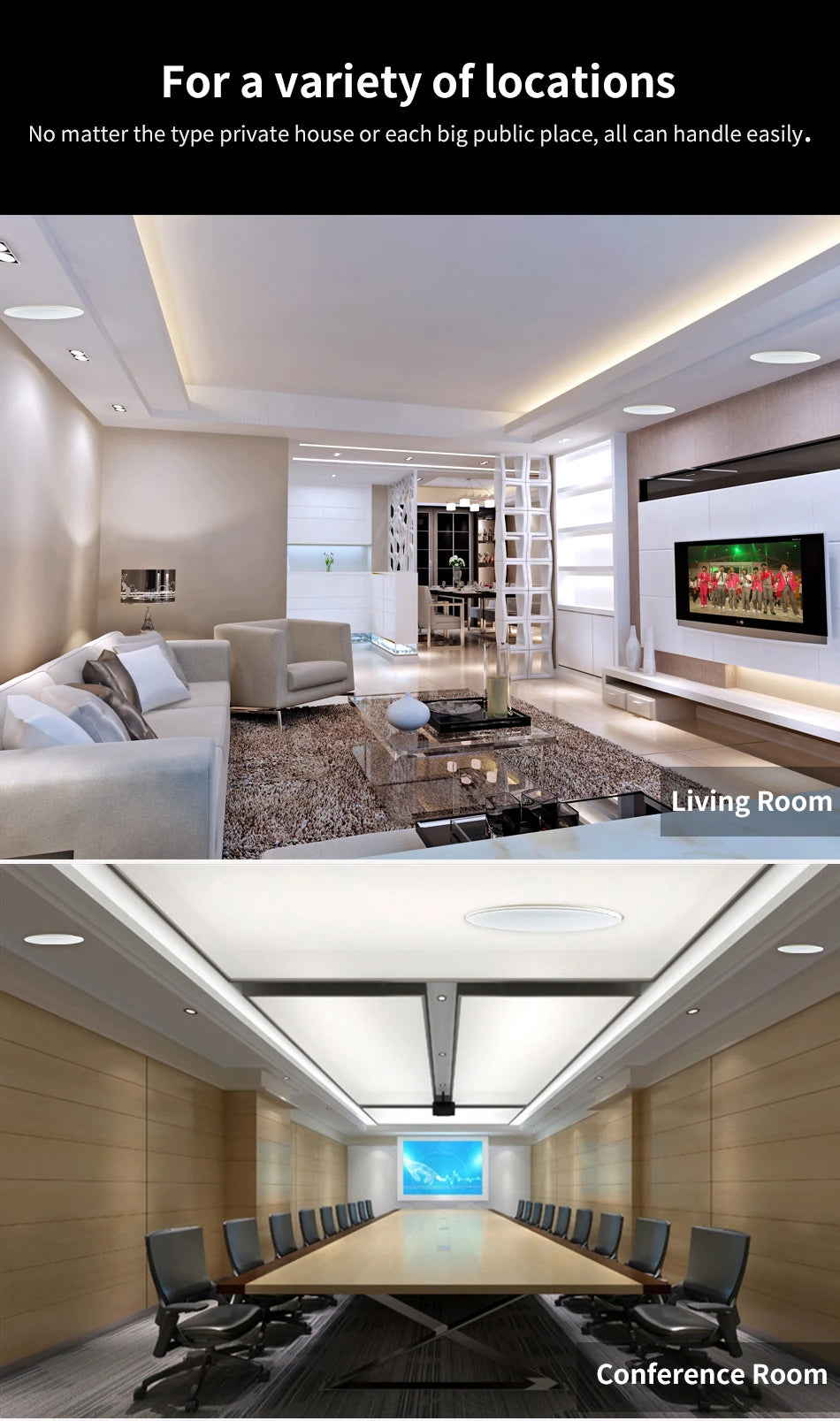 SUMWEE 8 Ohm Full Range Stereo Sound Passive Ceiling Speakers Home Theater Background Music Audio System 5 Inch In Wall Speakers