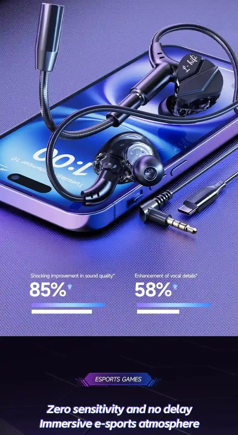 Gaming Earbuds 7.1 Surround Sound with Dual Mic by Tidesmit Tidesmit