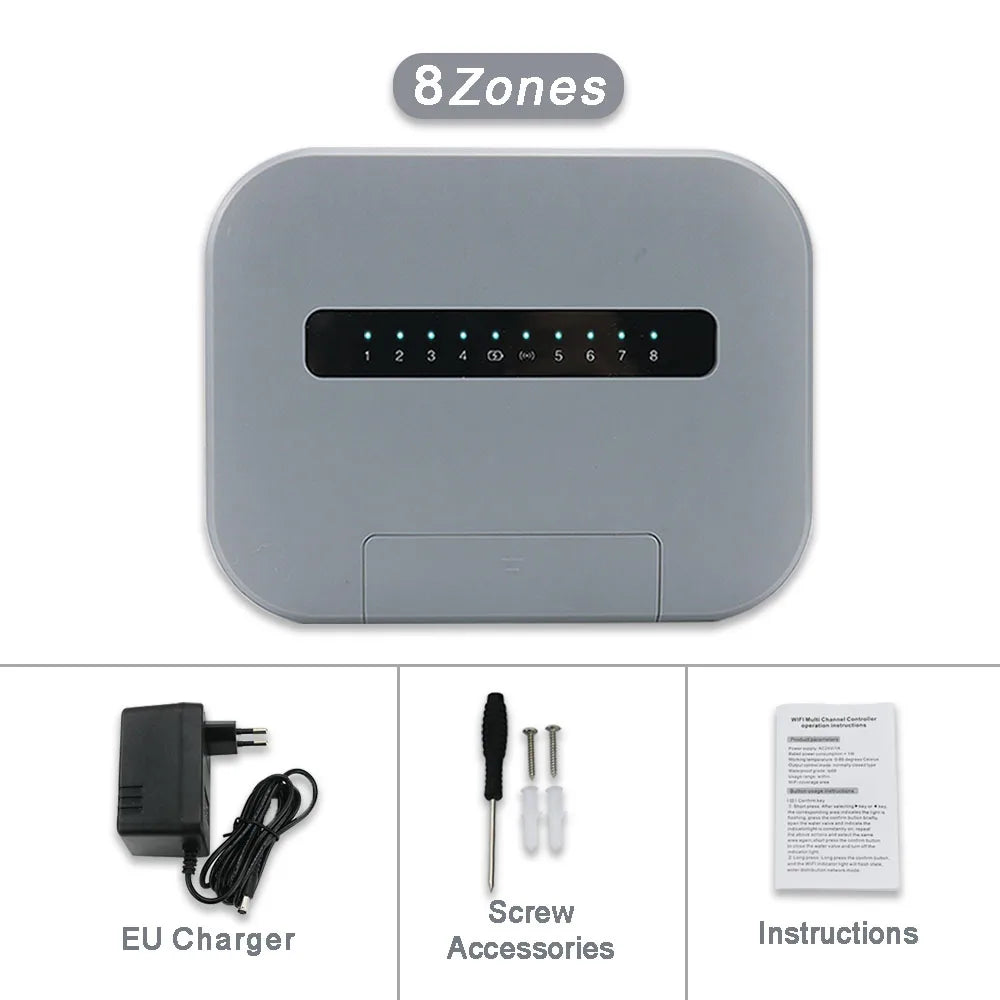 Smart WiFi Sprinkler Controller - 8 Zone WiFi Irrigation System 8 Zone Controller Tidesmit
