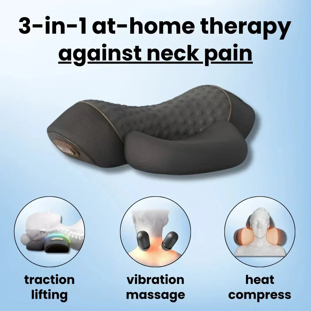 Electric Neck Massager Pillow with Heat Therapy and Vibration - Tidesmit Massage Cushion Tidesmit