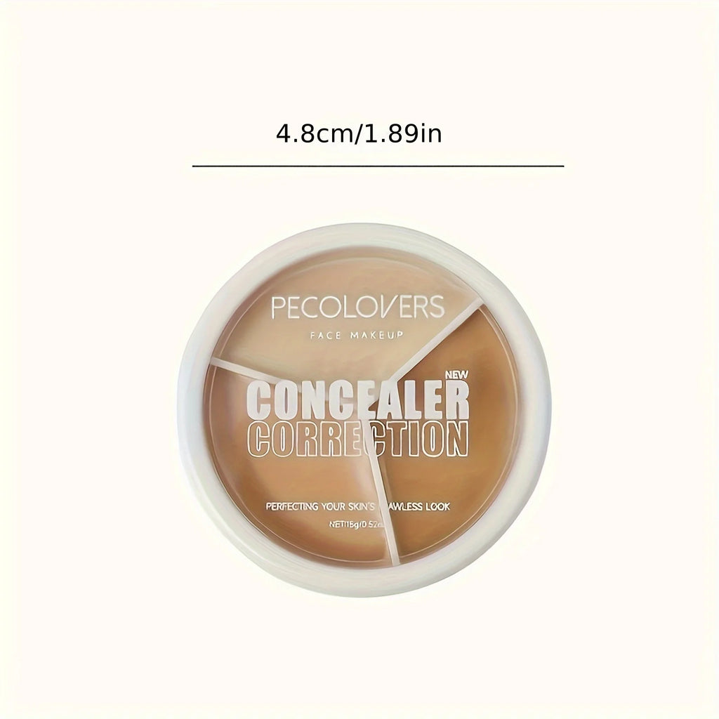 Tidesmit 3-color facial makeup concealer palette for even skin tone and blemish coverage texture close-up