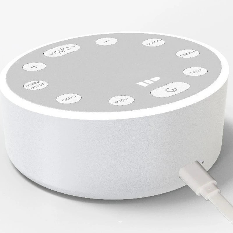 White Noise Sound Machine Sleep Soother With 6 Soothing Sounds Breathing Light Timer Type-C Charging For Baby Home Office Travel