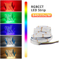 5M RGBCCT COB LED Strip Light DC 24V 840LEDs/m RGB CCT Dotless Flexible FCOB LED Tape Ribbon Lamp for Room Decoration Lighting
