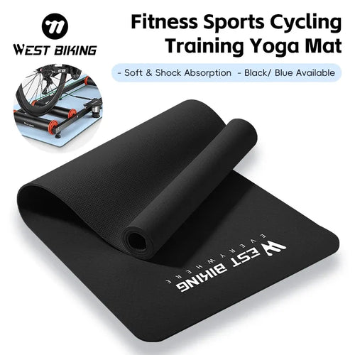 WEST BIKING anti-slip smart yoga mat for indoor cycling training, thick soft shock-absorbing exercise floor pad.