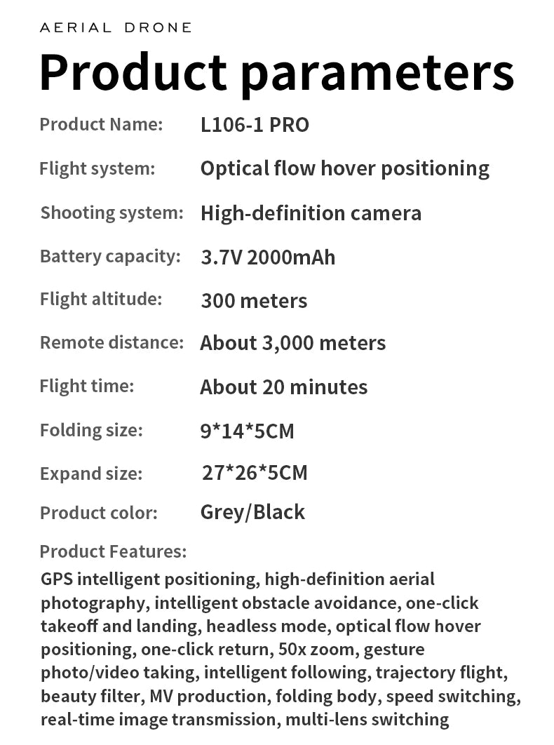 GPS Drone with 4K Camera and Obstacle Avoidance - Tidesmit L106-1PRO Tidesmit