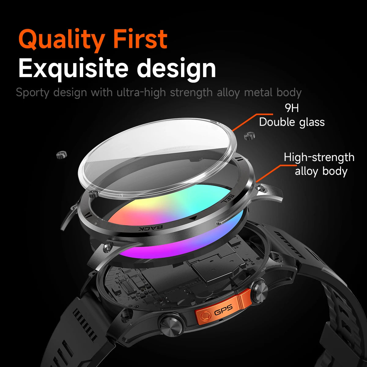 LIGE New Global Hiking Smart Watch 1.46''HD Screen 530mAh Battery GPS Path Track Outdoor Sport Fitness Waterproof Smartwatch Men
