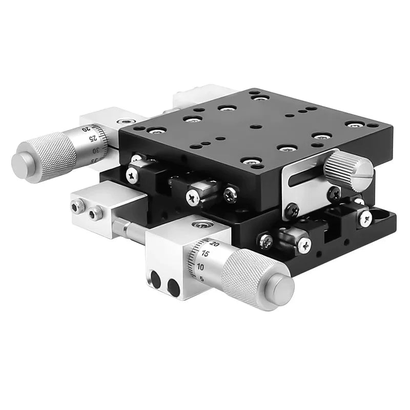 XY Axis 25*25-125*125 Micrometer Sliding Stage Platform Manual Displacement Sliding Table Guide Rail LY30/LY60/LY80/LY100/LY125