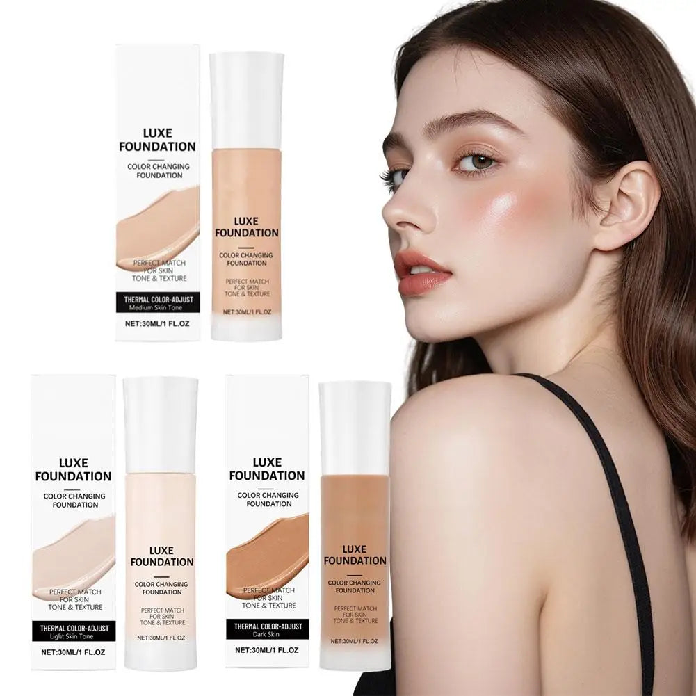 Tidesmit thermal color changing liquid foundation with matte oil control and intelligent tone matching for skin