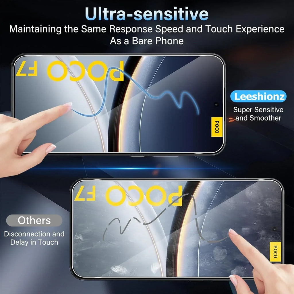 Poco F7 Tempered Glass Screen Protector - 9H Hardness Case-Friendly Film Tidesmit