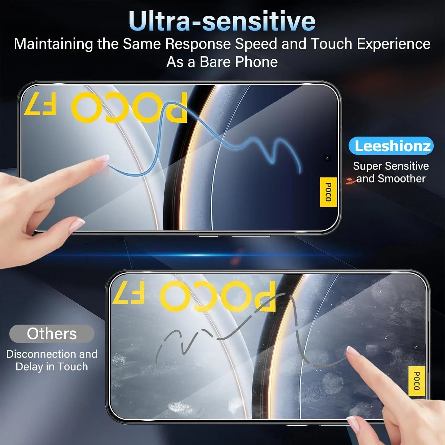 Poco F7 Tempered Glass Screen Protector - 9H Hardness Case-Friendly Film Tidesmit
