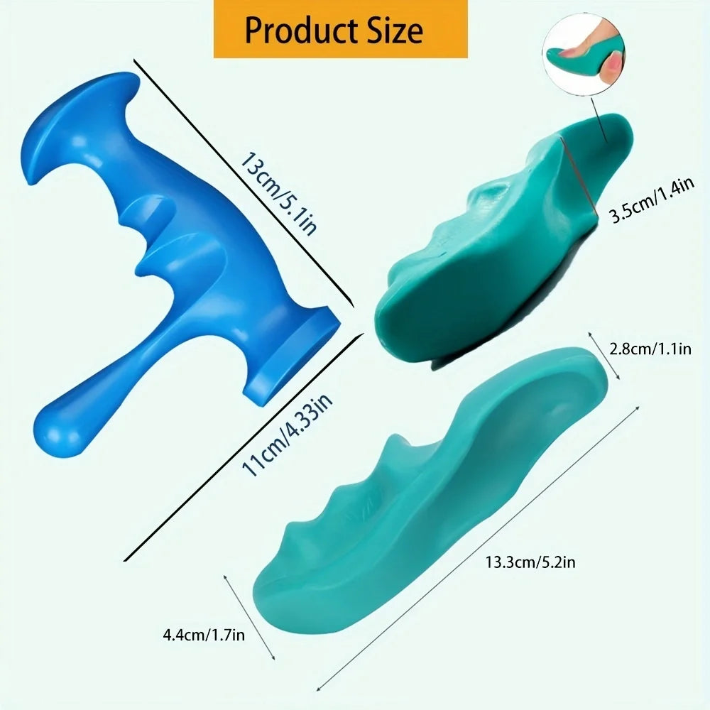 Trigger Point Massage Tool for Deep Tissue Relief - 2 Pack Blue Relaxation Treatment Tidesmit