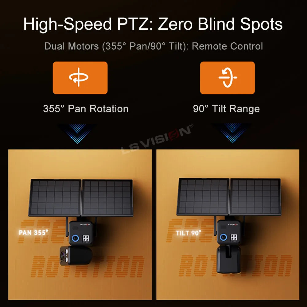 LS VISION 20XZoom 2in1 4G and Wifi AOV Solar Camera 8MP 24/7 Recording Outdoor Surveillance Camera AI Humanoid/Car/Pet Detection